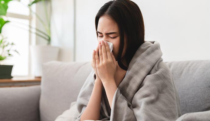 house wall contaminated with dust mite causing allergy