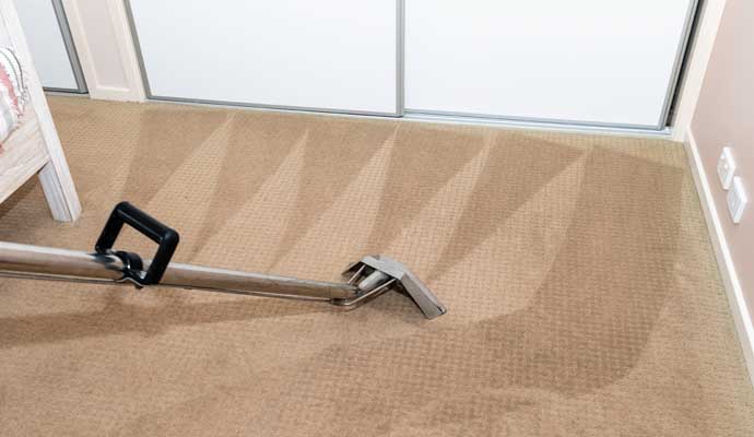 Carpet cleaning with steam cleaner