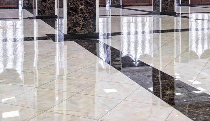 Clean and shiny marble floor